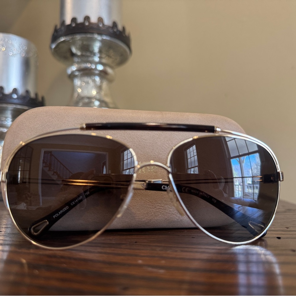 Chloe Reese Gold/Havana Aviator Sunglasses
